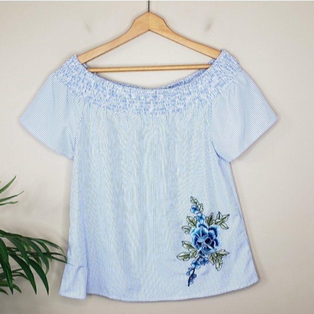 NWT Stitch Fix Alice Blue Malika Off Shoulder Top Size XS